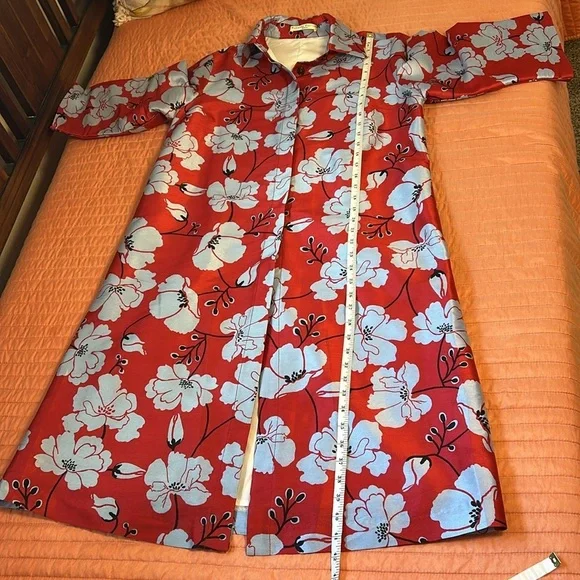 WAYWARD FANCIES eShakti Floral Print Dupioni Kimono Style l Jacket size Medium - Picture 13 of 16